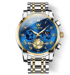 Ceas barbatesc de mana Olevs Cronograf Analog Elegant Luxury Casual Fashion Quartz Fazele lunii Data 