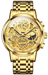 Ceas barbatesc Olevs Auriu Otel Data Quartz Analog 