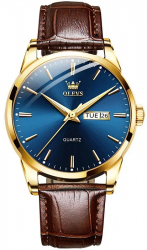 Ceas barbatesc Olevs Piele Quartz Analog Clasic Casual Data 