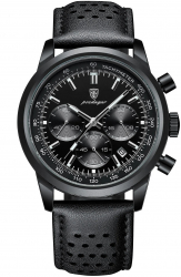 Ceas barbatesc Olevs Quartz Analog Piele Cronograf Casual Negru 