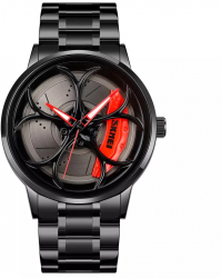 Ceas barbatesc Skmei Inox Spinner Analog Quartz Otel Negru 