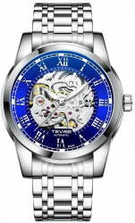 Ceas barbati Tevise Mecanic Automatic Argintiu Analog Afisare data Otel 