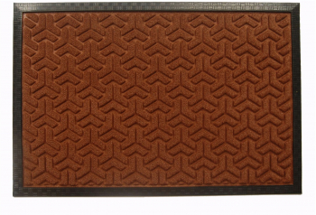 Covoras intrare 40 x 60 cm dreptunghiular cauciuc si poliester maro 