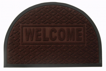 Covoras intrare 60 x 120 cm semirotund Welcome maro 