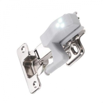 Lumina cu senzor pentru dulap cu 3 mini LED-uri cu baterie montare simpla pe balama Alb