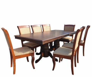 Set masa RH 7132 si 8 scaune RH5519 Dirty oak 160x100x77 cm 