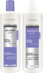 Pachet Balsam 500ml si Sampon 500ml Cosmaline Professional Vital Shine cu Keratina pentru par vopsit