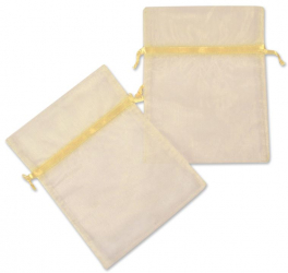 Set 10 Pungi Organza Shopiens® Bej 15 x 19 cm 