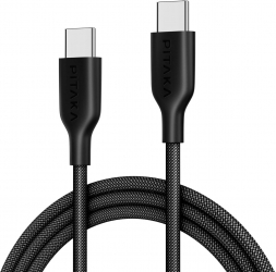 Cablu Pitaka Flex Braided USB C-USB C 1.2 metri Negru 