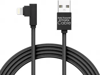 Delight - Cablu de date Lightning Gamer executie 90° - negru 2m 2A 