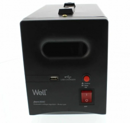 Stabilizator automat de tensiune cu releu 2000VA 1200W negru Well 