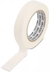 Banda de mascare - cu adeziv pe baza de apa - 50 m x 24 mm - alb 