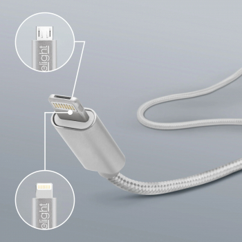 Cablu de date - 2 in 1 Lightning + MicroUSB 