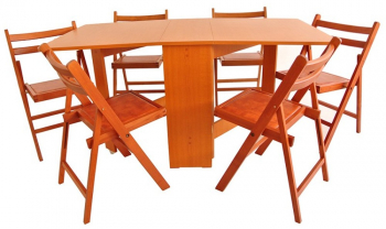 Set masa plianta MD1 cu 6 scaune pliante cires 