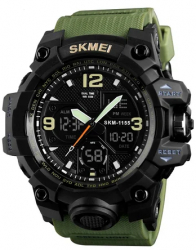Ceas de mana barbati Skmei Army Militar Dual Time Shock Resistant Digital Sport Cronograf 