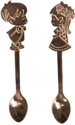 Set 10 lingurite metal cupru 12x2 cm