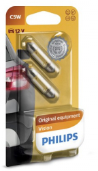 Set 2 becuri C5W 12V Philips Festoon Vision Blister 