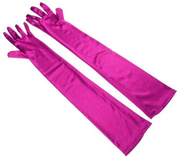 Manusi Trendy Vibes lungi si elastice pentru costumatii marime uni lungime 42 cm Fucsia 