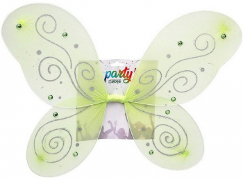 Aripi de fluture Trendy Vibes cu sclipici si pietre pentru serbari petreceri deghizari festivitati 48x 37 cm Verde deschis 