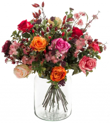 Emerald Buchet de flori artificial Flame Roses 