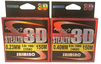 Fir Monofilament Saimino Stealth 3d Fluoro carbon 150m 0.35mm 19kg 