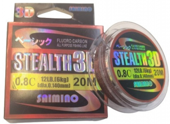 Fir Monofilament Saimino Stealth 3d Fluoro carbon 20m 0.14mm 6kg 