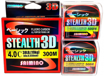 Fir Monofilament Saimino Stealth 3d Fluoro carbon 300m 0.28mm 15kg 