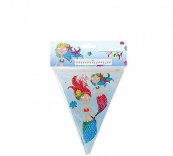 Ghirlanda Trendy Vibes pentru petreceri copii cu tematica Mica Sirena pentru interior si exterior 21 cm x 2 m Multicolor 