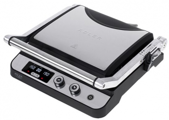 Grill electric Adler Inox 2000 W suprafata striata/neteda 36.5 x 36 x 14 cm 
