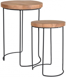 H&S Collection Set de mese laterale 2 piese tec 