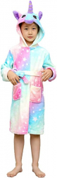 Halat de baie pentru fete si baieti model cu Unicorn in nuante de bleu si roz pal brand ZZZ Sleep Good Sleeping® varsta 14-16 ani 