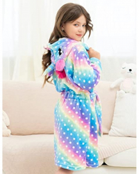 Halate de baie pentru copii model cu Unicorn multicolorat cu buline 11-13 ani 