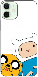 Husa compatibila cu Apple iPhone 12 Mini Silicon Gel Tpu Model Finn and Jake Tongues 