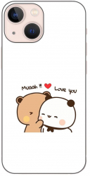 Husa compatibila cu Apple iPhone 13 Mini Silicon Gel Tpu Model Bubu Dudu Muaah Love You 