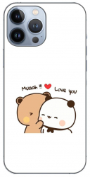 Husa compatibila cu Apple iPhone 13 Pro Max Silicon Gel Tpu Model Bubu Dudu Muaah Love You 