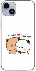 Husa compatibila cu Apple iPhone 14 Plus Silicon Gel Tpu Model Bubu Dudu Muaah Love You 