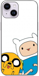 Husa compatibila cu Apple iPhone 14 Silicon Gel Tpu Model Finn and Jake Tongues 