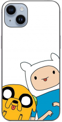 Husa compatibila cu Apple iPhone 15 Plus Silicon Gel Tpu Model Finn and Jake Tongues 