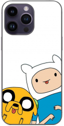Husa compatibila cu Apple iPhone 15 Pro Max Silicon Gel Tpu Model Finn and Jake Tongues 