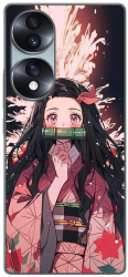 Husa compatibila cu Honor 70 Silicon Gel Tpu Model Demon Slayer Nezuko 