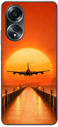 Husa compatibila cu Oppo A58 4G Silicon Gel Tpu Model Airplane Sunset 