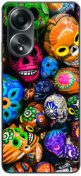 Husa compatibila cu Oppo A58 4G Silicon Gel Tpu Model Halloween Cranii Colorate 