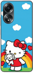 Husa compatibila cu Oppo A58 4G Silicon Gel Tpu Model Hello Kitty Rainbow 