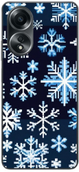 Husa compatibila cu Oppo A58 4G Silicon Gel Tpu Model Pixel Art Snowflakes