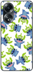 Husa compatibila cu Oppo A58 4G Silicon Gel Tpu Model Stitch Pattern With Green Alien 