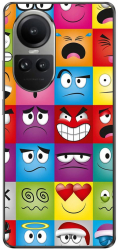 Husa compatibila cu Oppo Reno10 5G Silicon Gel Tpu Model Funny Faces 