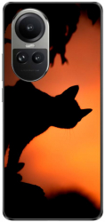 Husa compatibila cu Oppo Reno10 5G Silicon Gel Tpu Model Halloween Pisica Neagra 