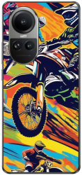 Husa compatibila cu Oppo Reno10 5G Silicon Gel Tpu Model Motocross Pop Art 