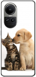 Husa compatibila cu Oppo Reno10 5G Silicon Gel Tpu Model Pisicuta Catelus Prieteni 