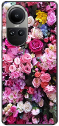 Husa compatibila cu Oppo Reno10 5G Silicon Gel Tpu Model Trandafiri Roz 